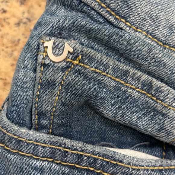 True Religion Starr Mid Rise Cropped Straight Bite Out Women's Jeans Size 28 - Picture 7 of 14